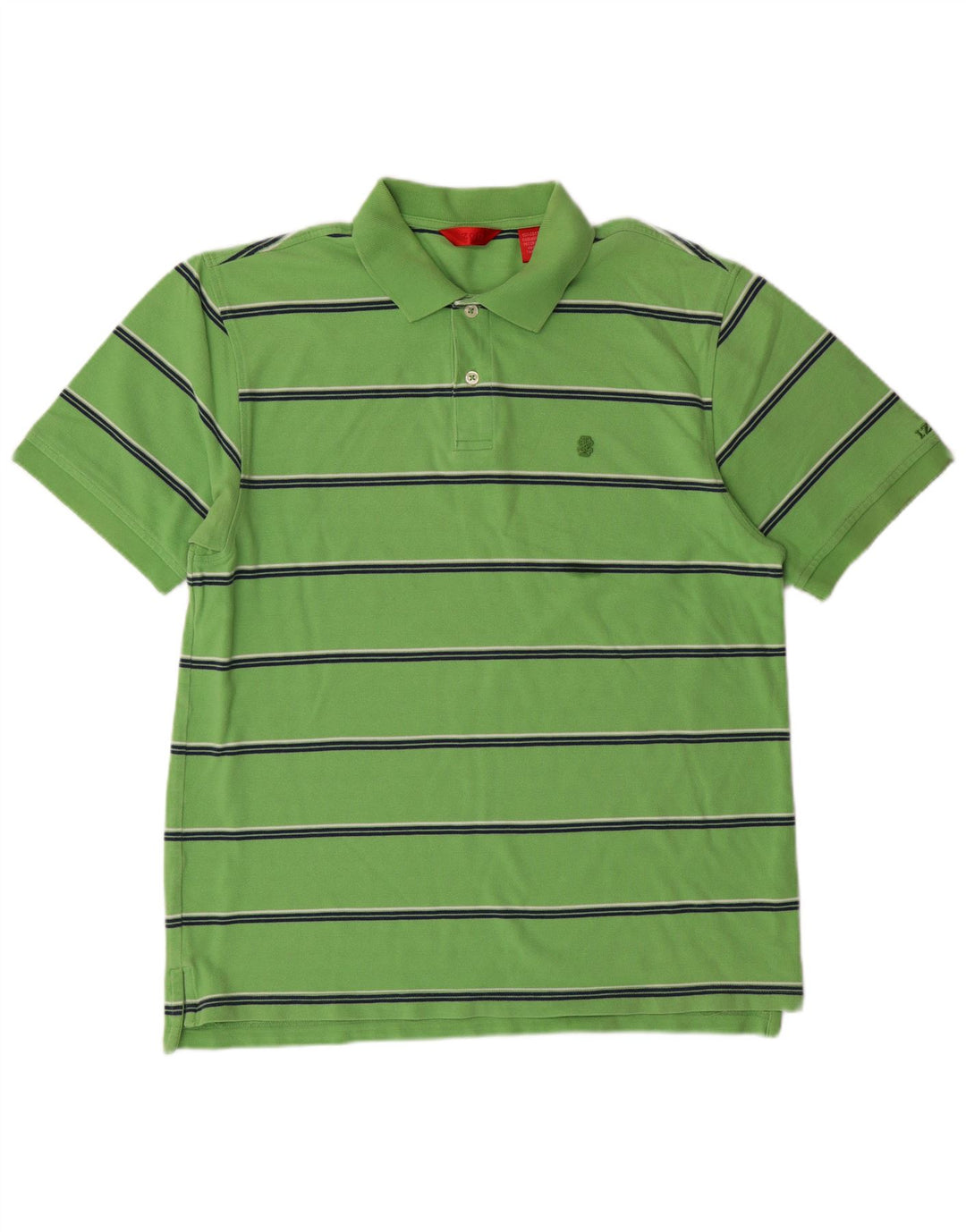 Tricou polo Izod pentru bărbați, bumbac cu dungi verzi mari