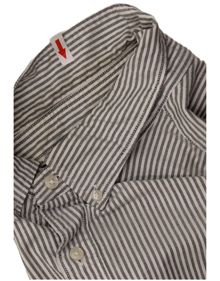 Cămașă Oxford Slim Fit pentru bărbați J. CREW, bumbac cu dungi, gri mediu