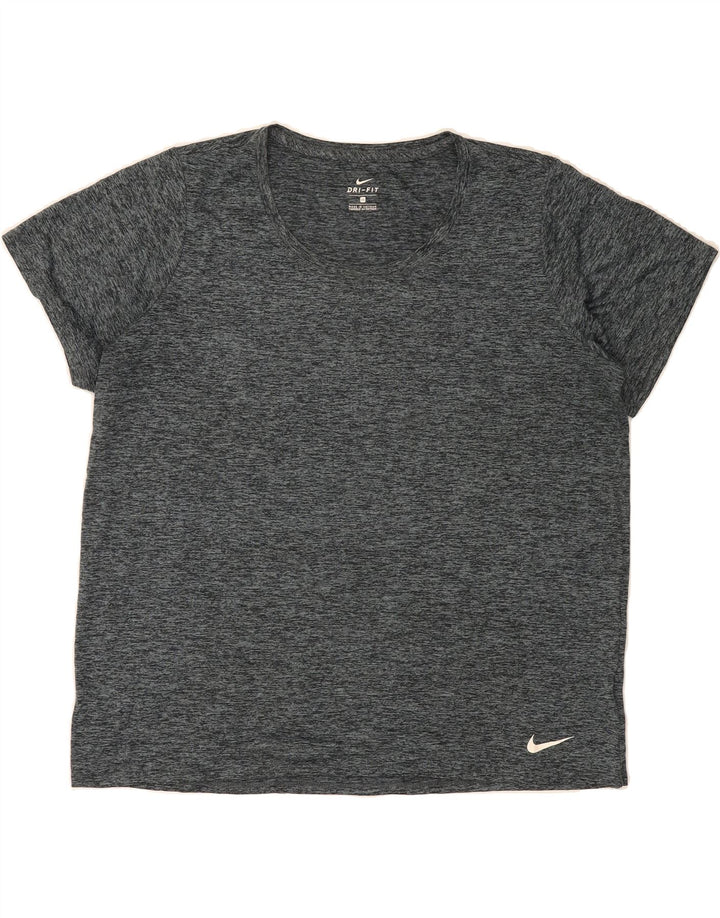 NIKE Womens Dri Fit T-Shirt Top UK 18 XL Grey Polyester Vintage Nike and Second-Hand Nike from Messina Hembry 