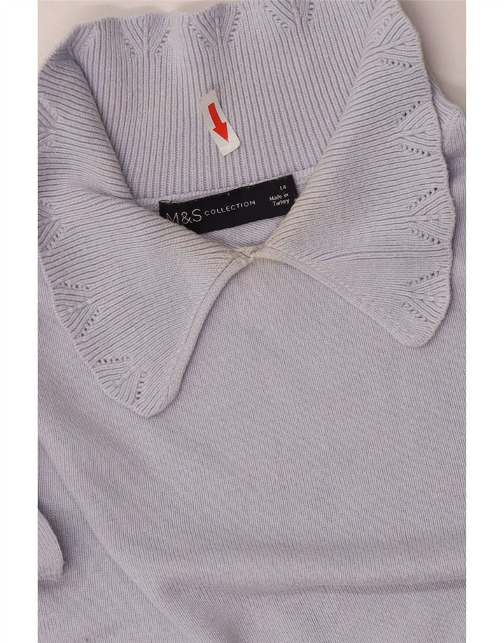Marks & Spencer Pulover cu gât polo pentru femei UK 14 Large Blue