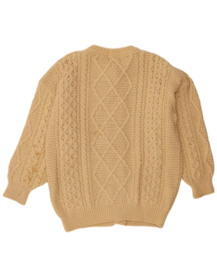 Pulover cardigan supradimensionat pentru femei Oak Tree UK 16 Lână mare bej