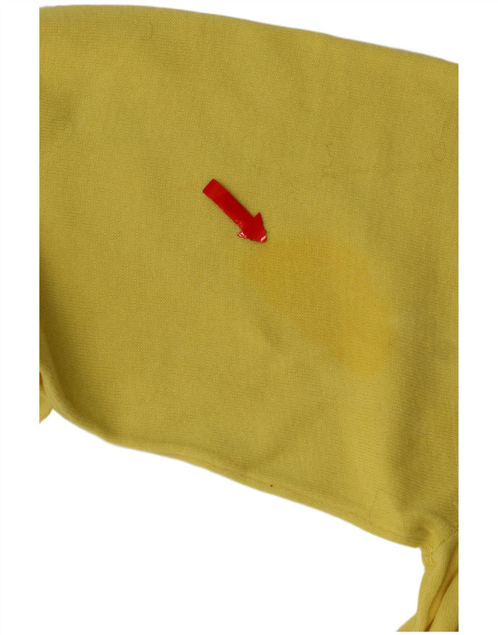 Pulover Refrigue pentru bărbați cu gât roșu, bumbac galben mediu