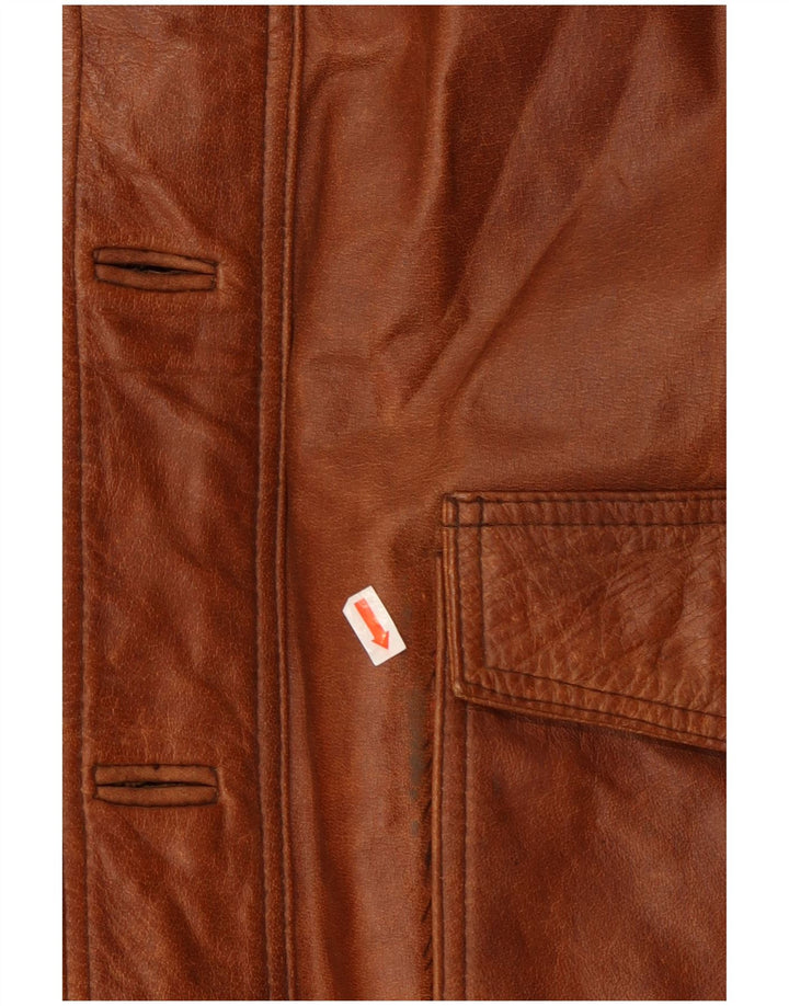 Jachetă din piele pentru bărbați UNION RIVER UK 42 XL din piele maro