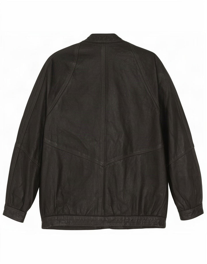 Jachetă de piele vintage pentru femei UK 14 Large Black
