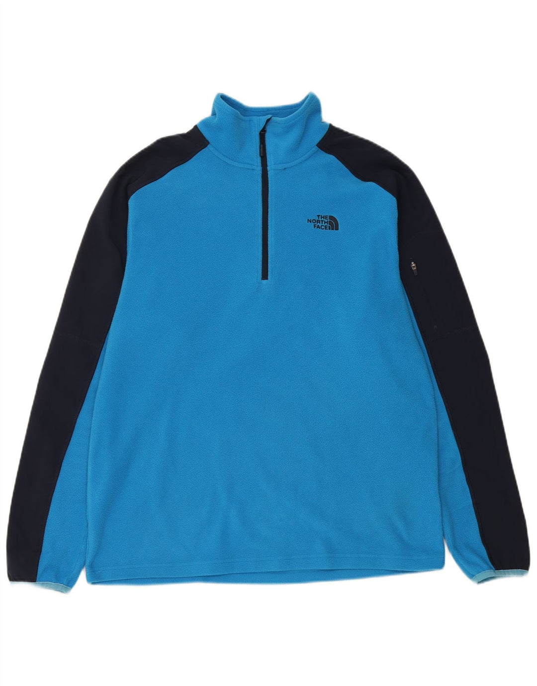 Pulover pentru bărbați THE NORTH FACE, din lână, cu fermoar și gât, albastru mediu