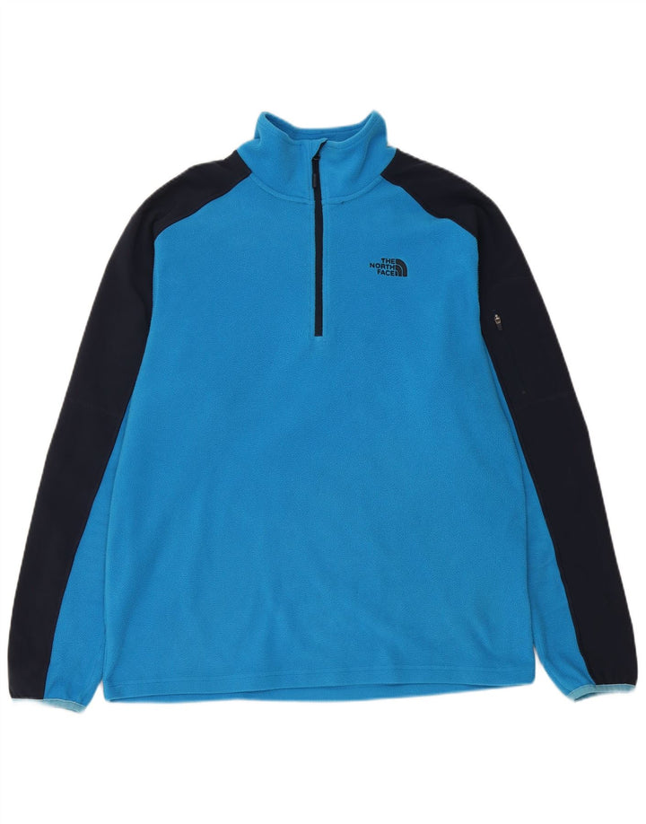Pulover pentru bărbați THE NORTH FACE, din lână, cu fermoar și gât, albastru mediu