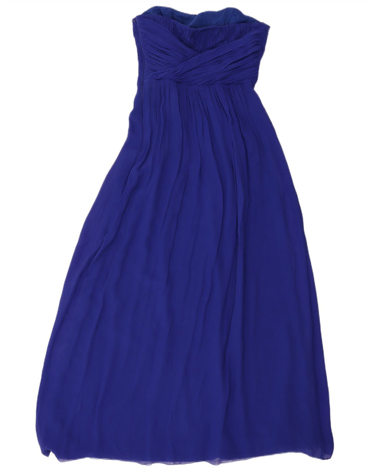 Rochie Ted Baker pentru femei, fără bretele, mărime 3, mătase albastră medie
