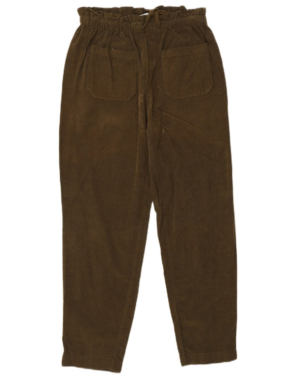 Pantaloni conici din catifea pentru femei cu talie înaltă Zara XS L26 L25 bumbac kaki