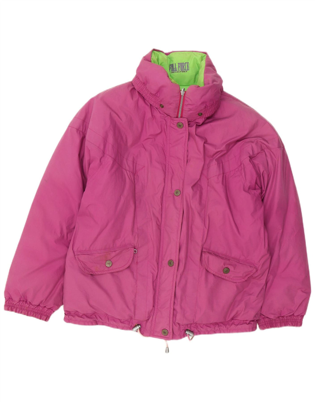 Jachetă căptușită reversibilă vintage pentru femei UK 14 mare, mov, bumbac
