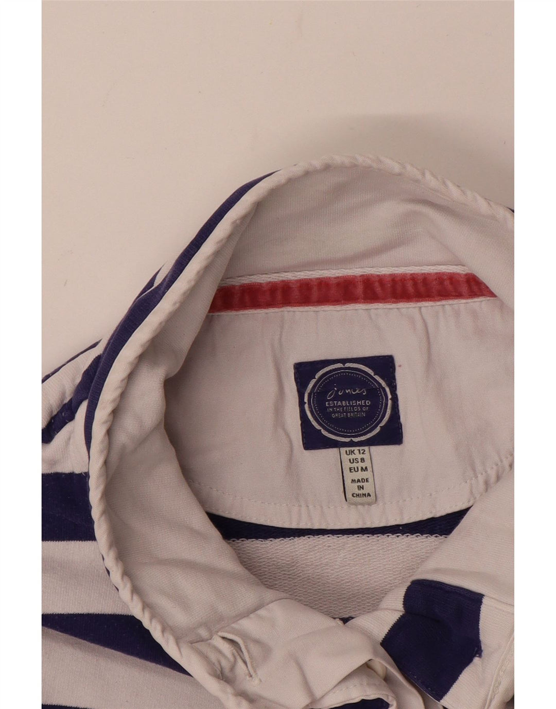 Pulover pentru damă JOULES, cu gât cu nasturi, cu dungi roșii medii