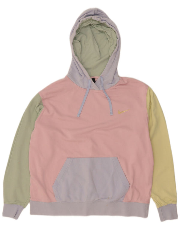 Pulover supradimensionat cu glugă Nike pentru femei UK 14 Medium Multicolor Colorblock