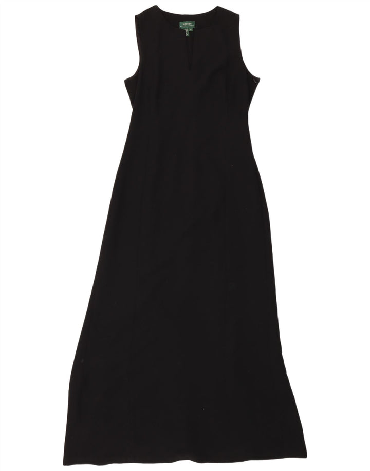 Rochie maxi fără mâneci pentru femei RALPH LAUREN US 10 Poliester negru mare
