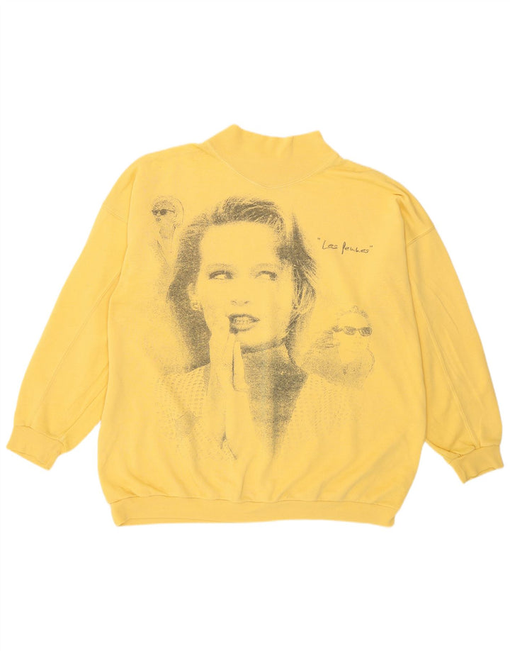 Pulover cu grafică vintage pentru bărbați, 2XL, galben