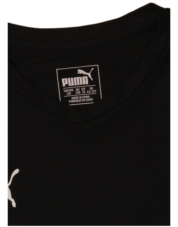 Tricou Puma Băieți Top 11-12 Ani Poliester Negru