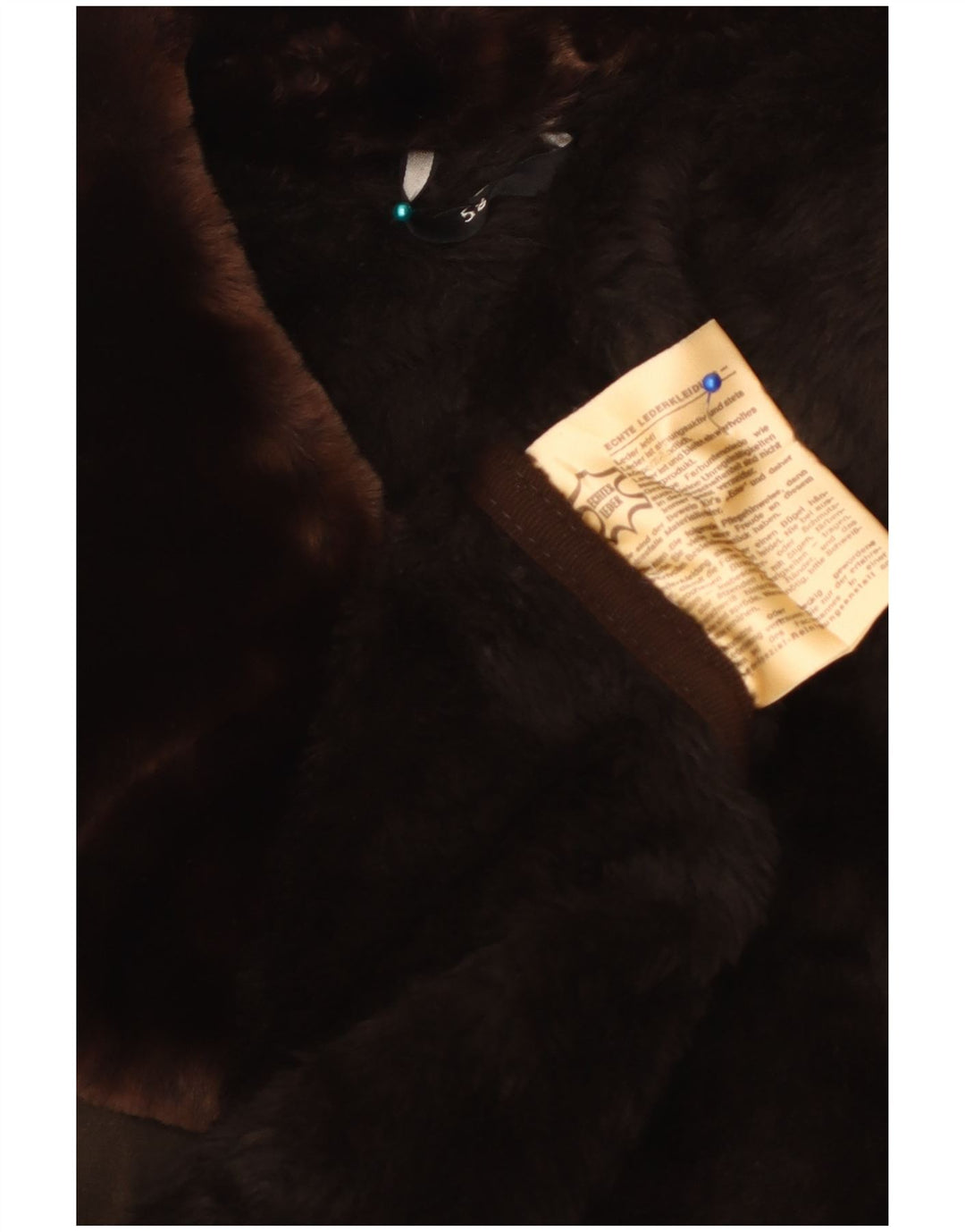 Jachetă vintage bărbătească din shearling UK 42 XL din piele maro