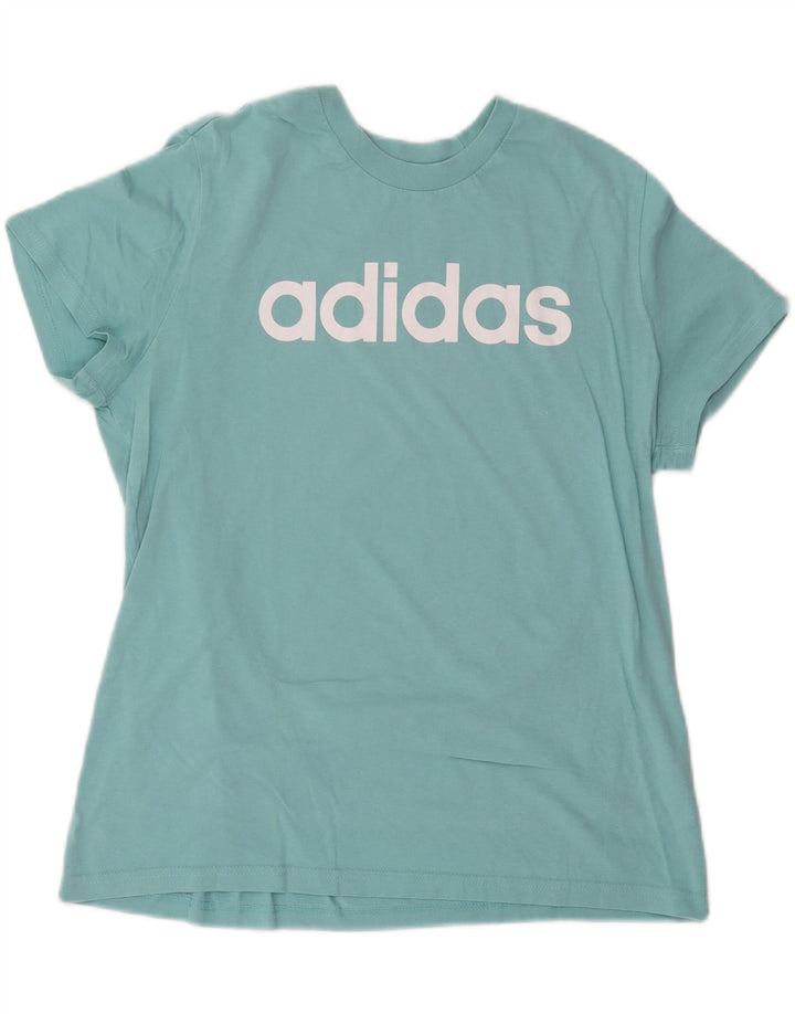Tricou grafic ADIDAS pentru femei, Marea Britanie 20/22 XL, bumbac albastru