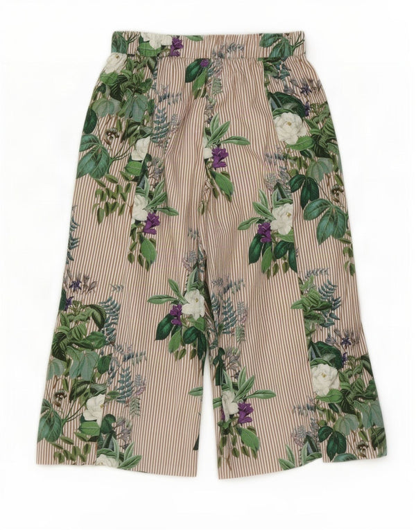 Pantaloni Capri pentru femei cu picioare largi Zara L34 L22 Maro Floral