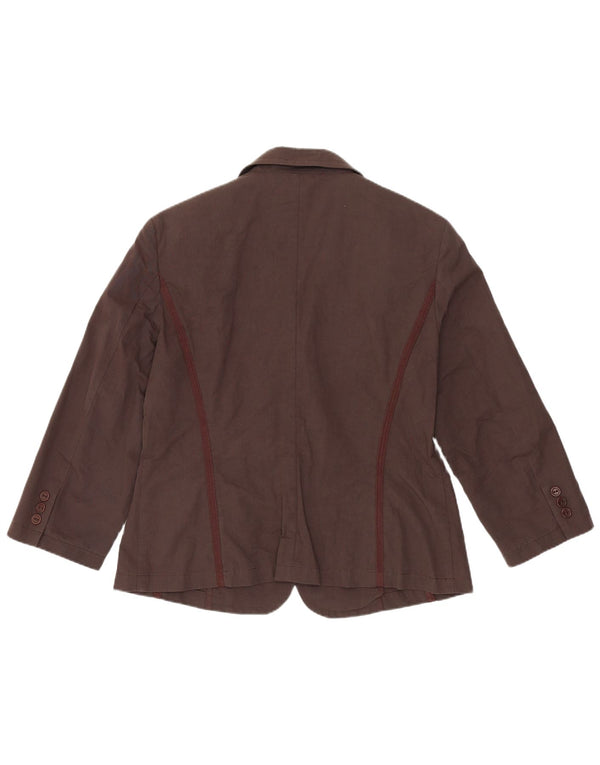 Jachetă Blazer pentru femei Marella cu 2 nasturi UK 16, mare, maro, bumbac
