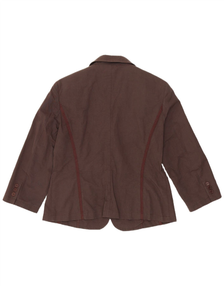 Jachetă Blazer pentru femei Marella cu 2 nasturi UK 16, mare, maro, bumbac