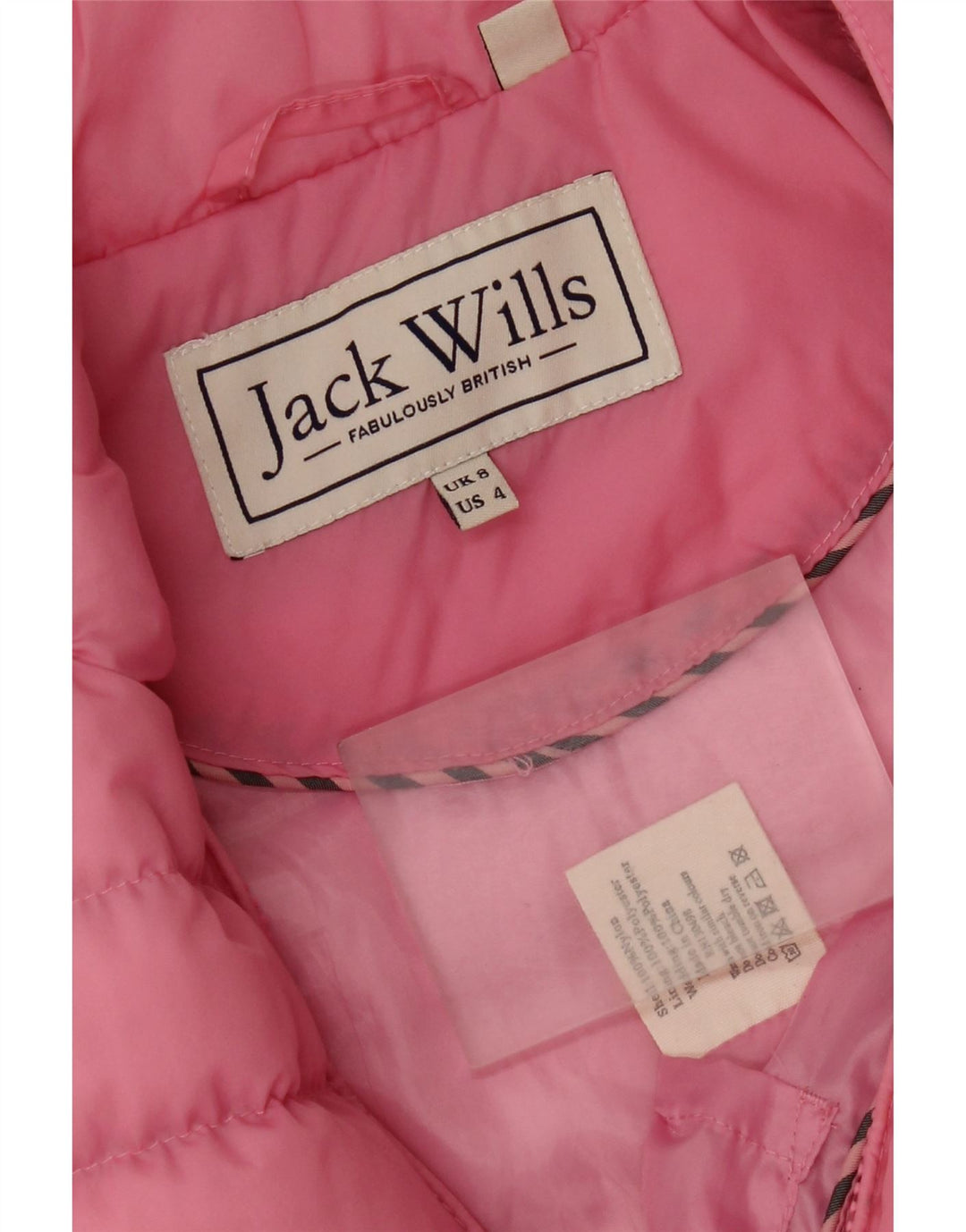 Jack Wills Gilet căptușit pentru femei UK 8 Small Pink Nylon