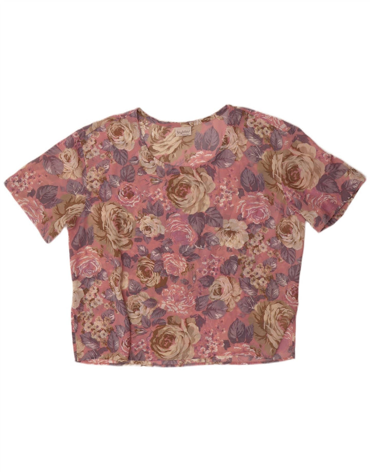 Bluză supradimensionată pentru femei Byblos Top IT 44 Poliester Floral Roz Mediu