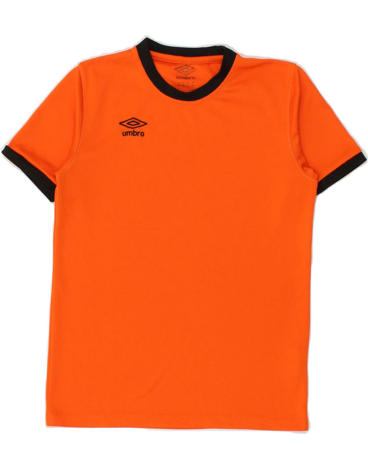 UMBRO Boys T-Shirt Top 6-7 Years Orange Polyester Vintage Umbro and Second-Hand Umbro from Messina Hembry 
