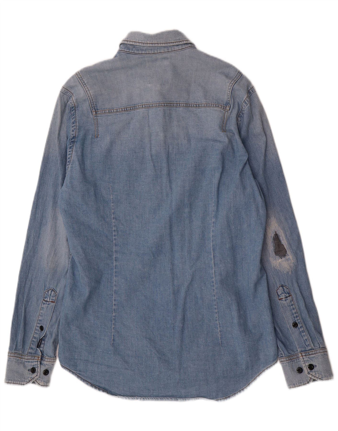 Cămașă G-Star pentru bărbați, slim fit, din denim, bumbac albastru mediu