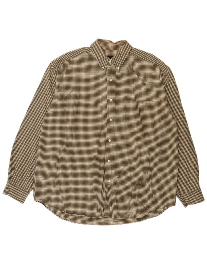 Cămașă pentru bărbați Eddie Bauer XL din bumbac cu carouri maro
