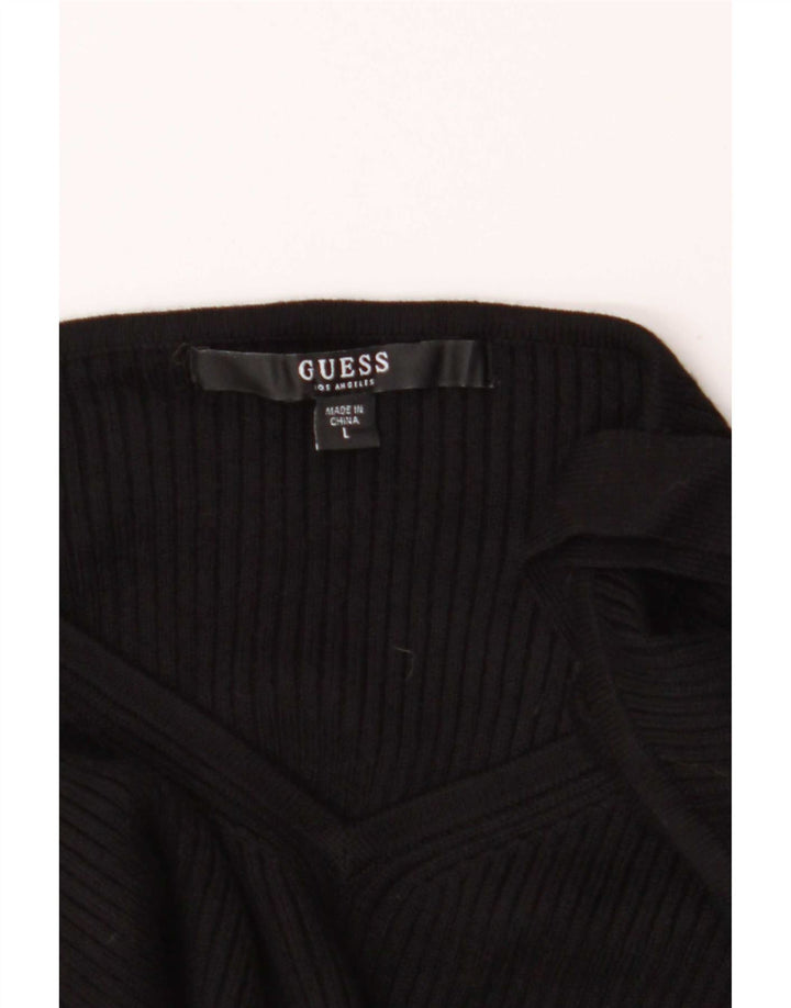 Top pentru femei Guess cu umăr dezactivat UK 12 Medium Black Rayon