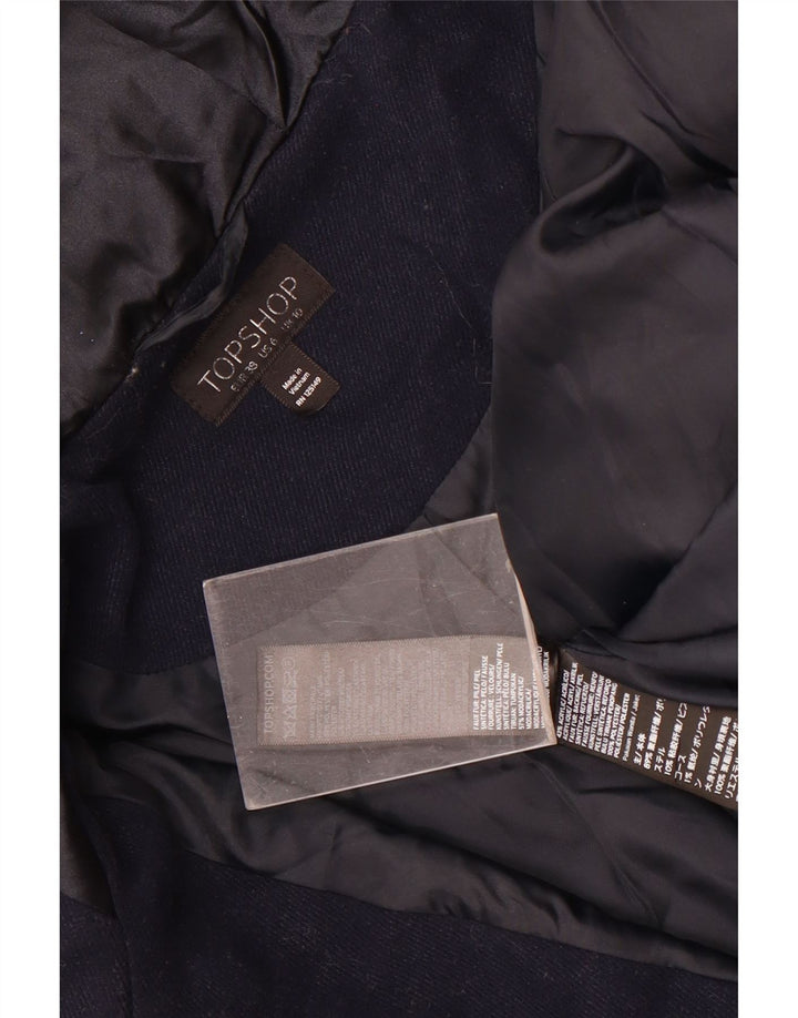 Jachetă parka supradimensionată cu glugă Topshop pentru femei UK 10 Small Bleumarin