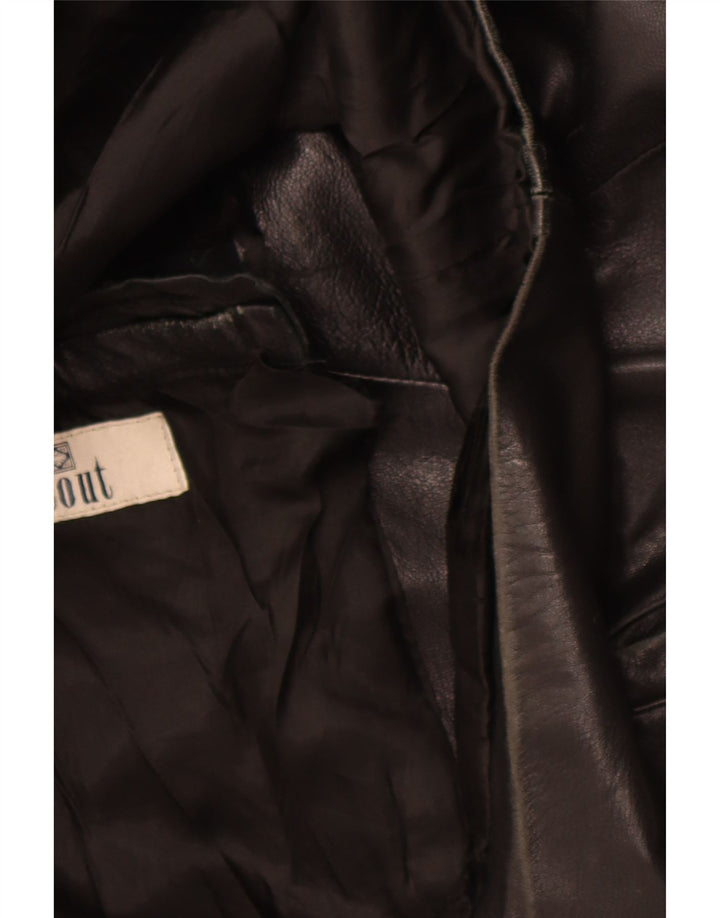 SCOUT Mens Leather Jacket UK 40 Large Black