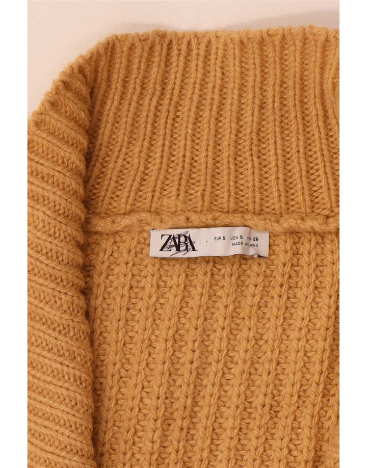 Pulover cardigan deschis supradimensionat pentru femei Zara UK 10 mic maro