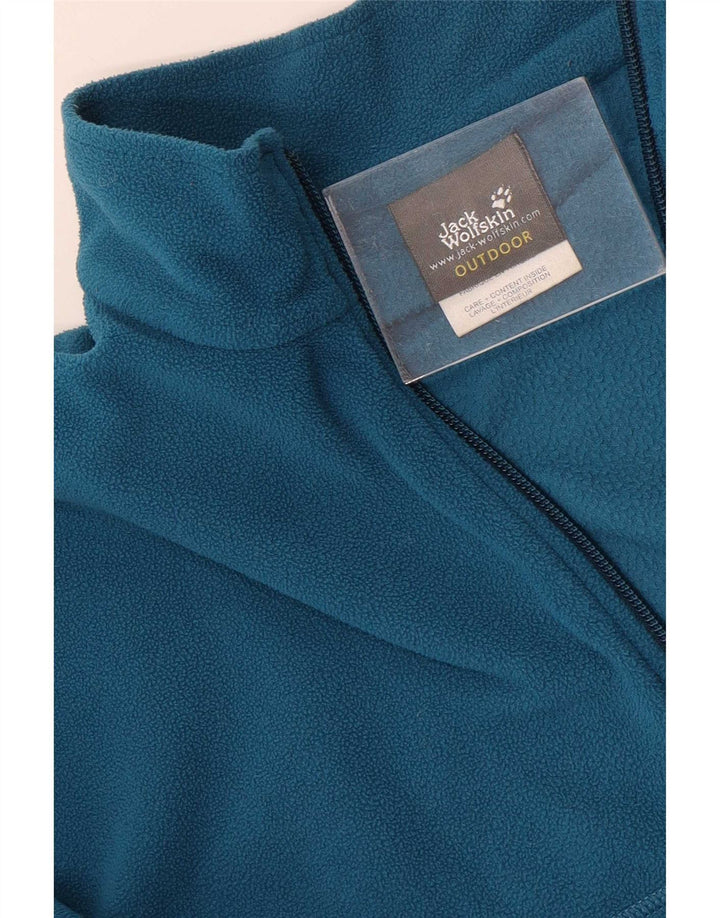 Pulover Jack Wolfskin pentru bărbați, cu fermoar și gât, din lână, UK 36/38, poliester albastru mediu