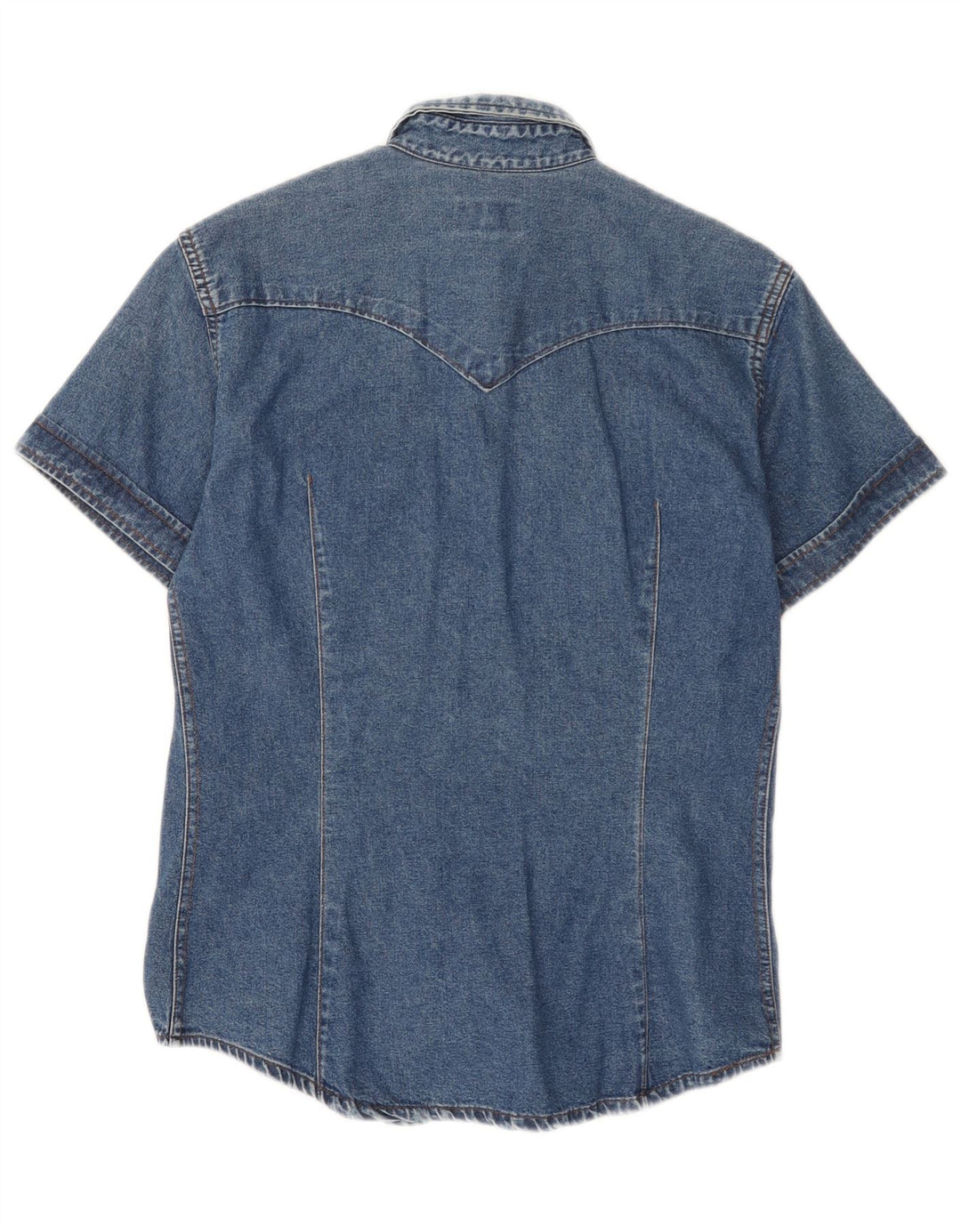 Cămașă denim cu mânecă scurtă pentru femei Vitamina UK 14 Medium Blue