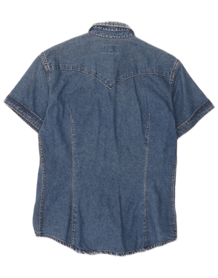 Cămașă denim cu mânecă scurtă pentru femei Vitamina UK 14 Medium Blue