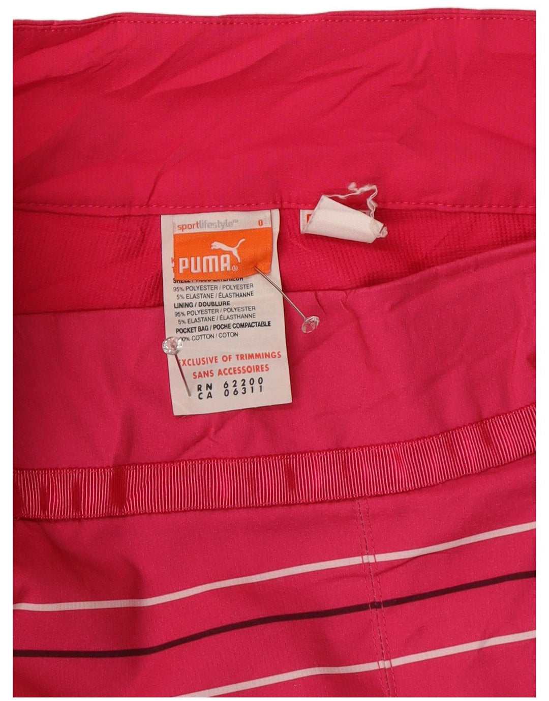 Puma Womens Skort UK 12 Medium Pink Striped Poliester Sports