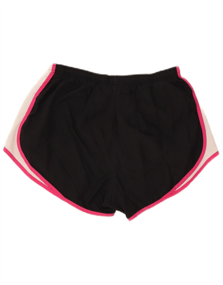 Pantaloni scurti sport NIKE Dri Fit pentru femei UK 14, mari, negru, color block