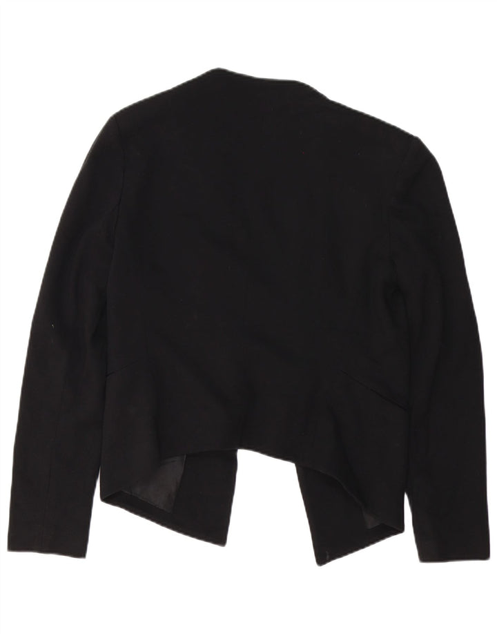 Topshop Jachetă Blazer Oversized Open pentru femei UK 10 Small Black Viscose