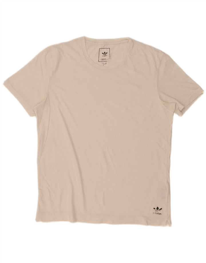Tricou pentru bărbați Adidas Top Mediu Alb Bumbac