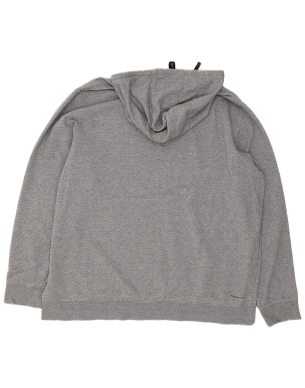 Jordan Mens Dri Fit Hoodie Jumper 2XL Grey Flecked