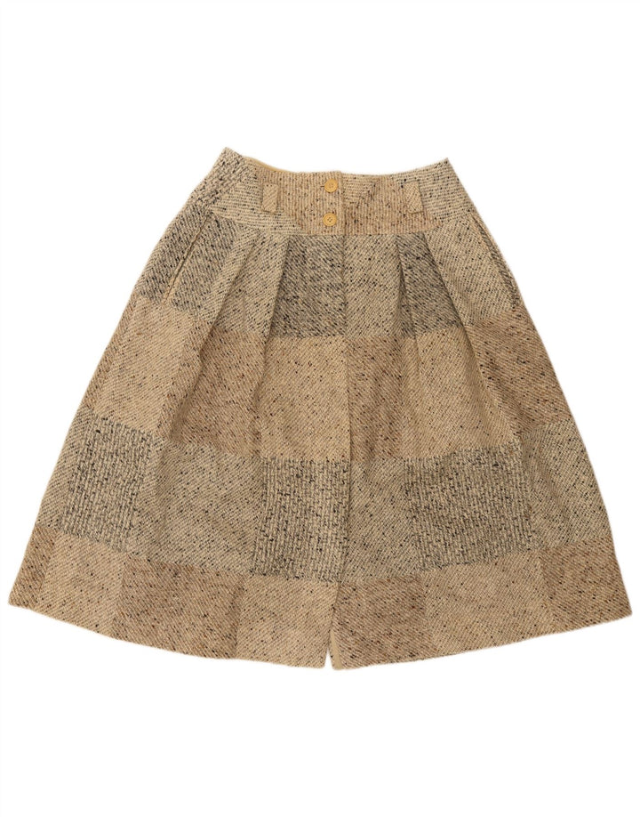 Fusta midi pentru femei Seventy IT 46 Large W30 Beige Patchwork Lână virgină