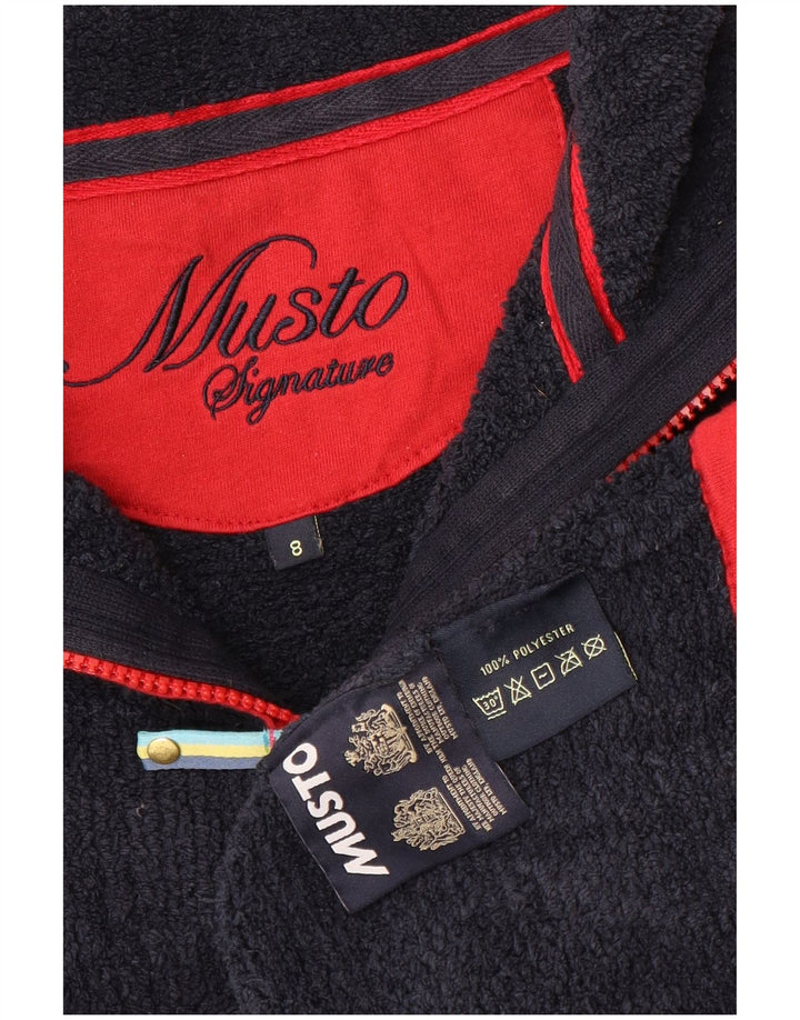 Pulover din lână pentru femei Musto, cu fermoar și gât, UK 8, poliester, albastru bleumarin mic