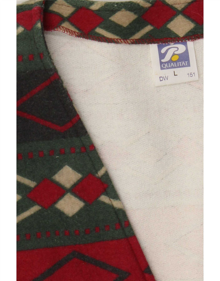 Vintage Mens Waistcoat Large Multicoloured Geometric Cotton