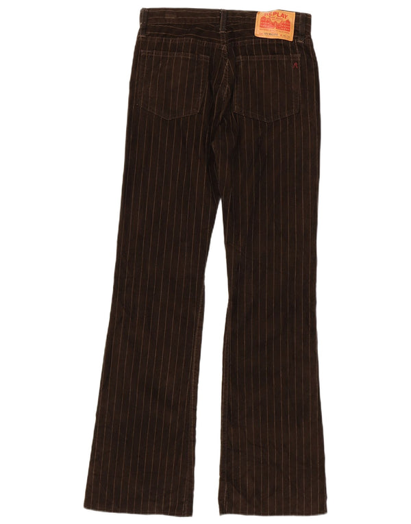 Pantaloni casual pentru femei Replay Bootcut W28 L34 Poliester cu dungi maro