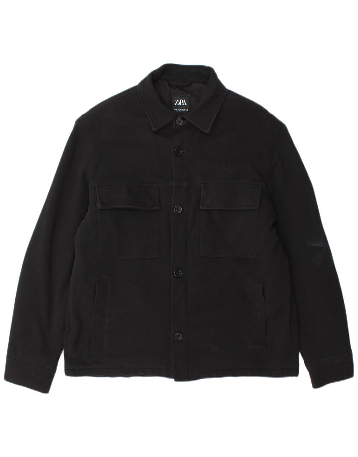 Bomber pentru bărbați Zara UK 38, bumbac mediu negru