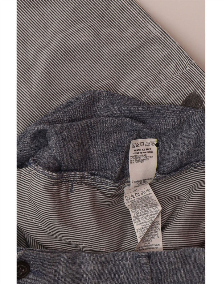 Pantaloni scurți chino pentru bărbați Marks & Spencer W34 Large Blue Linen