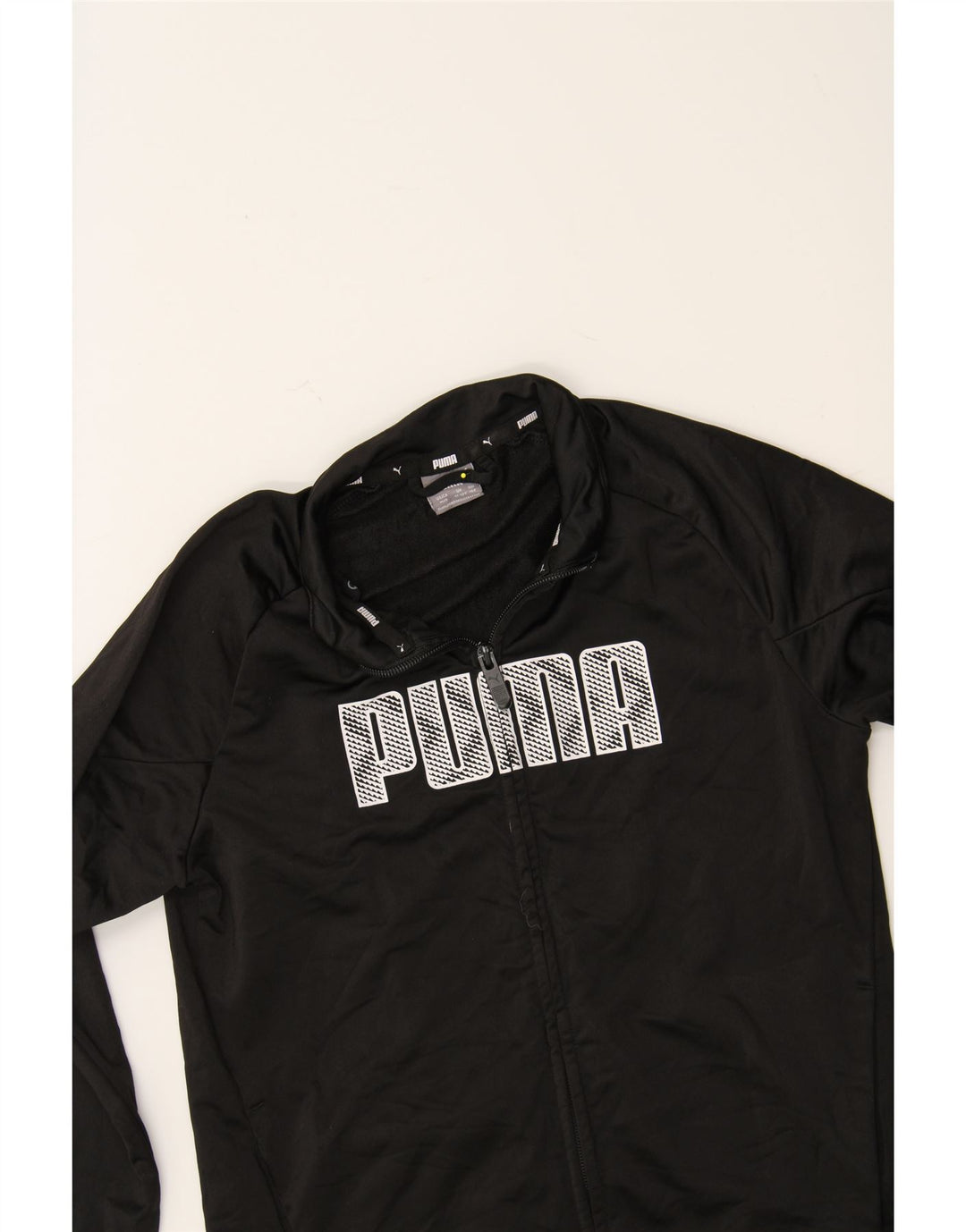 PUMA Boys Graphic Tracksuit Top Jacket 11-12 Years  Black Polyester Vintage Puma and Second-Hand Puma from Messina Hembry 