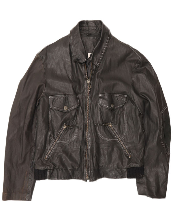 Jachetă de piele pentru bărbați Lavorazione Artigiana UK 38 Medium Black