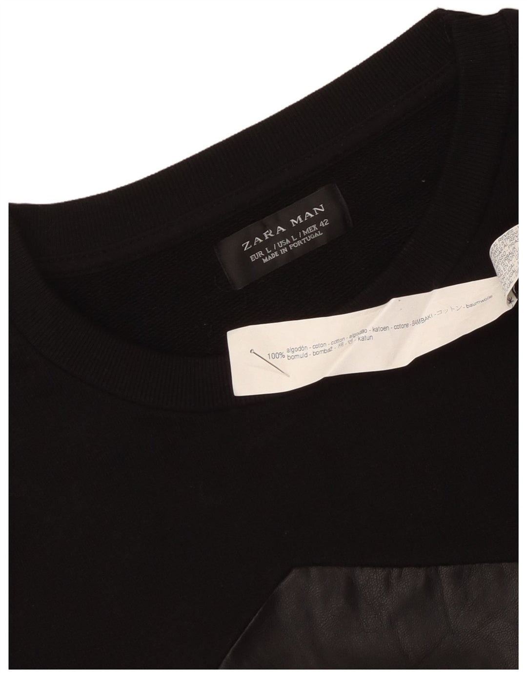 Pulover pentru bărbați Zara Pulover mare, negru, color block, bumbac