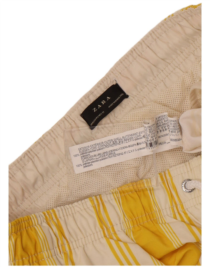Pantaloni scurți de înot pentru bărbați Zara, poliester cu dungi galbene medii
